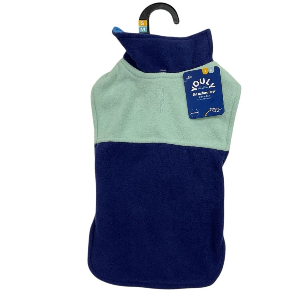 Youly Size S/M (13”-18”) Dog‎ Reversible Fleece Warm Color-block Coat Jacket NWT